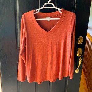 Ava&Viv Burnt Orange Long Sleeved Sweater T Shirt